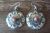 Native American Sterling Silver Spiny Oyster Concho Dangle Earrings by Yazzie