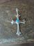 Small Zuni Jewelry Sterling Silver Turquoise Cross Pendant by Sylvia Chee