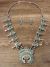 Zuni Sterling Silver & Turquoise Petit Point Squash Blossom Necklace Set - Wyaco