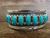 Navajo Indian Sterling Silver Turquoise Row Bracelet Signed Tom Lewis