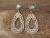 Navajo Nickel Silver Stamped Ice Blue Tiger Eye Post Earrings by Jackie Cleveland