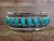 Navajo Indian Sterling Silver Turquoise Row Bracelet Signed Tom Lewis