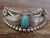 Navajo Indian Sterling Silver Feather & Turquoise Bracelet by Tom Lewis