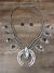  Navajo Sterling Silver & White Buffalo Turquoise Squash Blossom Necklace Set - Lewis