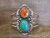 Navajo Indian Sterling Silver Turquoise & Spiny Oyster Bracelet by Jeff James Jr