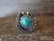 Navajo Sterling Silver Lucky Horse Shoe Turquoise Ring - Saunders - Size 4.5