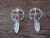 Navajo Sterling Silver Coral Medicine Wheel Feather Post Earrings! Shirley