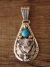 Native American Jewelry Sterling Silver Turquoise Wolf Pendant by Attakai