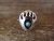 Navajo Indian Sterling Silver Turquoise Bear Paw Ring Size 6 - L. Parker