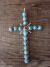Zuni Indian Sterling Silver Turquoise Coral Cross Pendant by C. Waikaniwa
