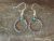 Navajo Indian Sterling Silver & Turquoise Twisted Hoop Dangle Earrings by Tsosie