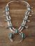 Native American Navajo Nickel Silver Turquoise Squash Blossom Necklace Signed BC
