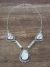 Navajo Indian Sterling Silver White Buffalo Turquoise Link Necklace by Mike Smith