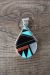 Zuni Indian Sterling Silver Inlay Pendant by Cleo Kallestewa