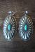 Navajo Sterling Silver Hand Stamped Turquoise Concho Dangle Earrings! by RL