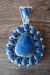 Navajo Indian Sterling Silver Lapis Pendant by Delgarito