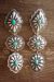 Navajo Sterling Silver Hand Stamped Turquoise Concho Post Earrings! by RL