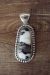 Navajo Indian Sterling Silver White Buffalo Pendant -Signed