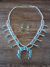 Navajo Sterling Silver Turquoise Squash Blossom Necklace and Earring Set by Pino