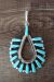 Zuni Indian Sterling Silver Turquoise Pendant  - Carleen Hattie