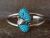 Zuni Indian Jewelry Sterling Silver Turquoise Leaf Cuff Bracelet - Tsattie