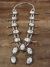 Large Navajo Nickel Silver Howlite Squash Blossom Necklace Signed JC