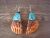 Native American Sterling Silver Spiny Oyster Dangle Earrings! - Calabaza