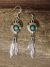Navajo Sterling Silver Turquoise Bear Paw Feather Dangle Earrings! McCarthy