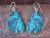 Navajo Indian Turquoise Slab Dangle Earrings by Castillo