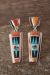 Zuni Sterling Silver Spiny Oyster, Lapis, Turquoise Inlay Sunface Post Earrings - Edaakie