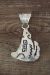Navajo Jewelry Sterling Silver Howling Coyote Pendant - A. Mariano