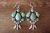 Navajo Sterling Silver Hand Stamped Turquoise Dangle Earrings! by Bobby Platero