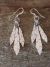 Native American Jewelry Stamped Sterling Silver Three Feather Earrings by Arviso