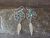 Navajo Indian Sterling Silver Turquoise Coral Dreamcatcher Feather Earrings by Arviso