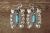 Native American Sterling Silver Turquoise Butterfly Dangle Earrings Tim Yazzie