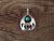 Navajo Indian Handmade Sterling Silver Turquoise Bear Paw Charm Pendant
