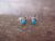 Zuni Indian Sterling Silver Turquoise Micro Dot Post Earrings