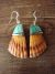 Santo Domingo Sterling Silver Spiny Oyster Turquoise Dangle Earrings by Lupita Calabaza
