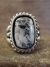 Navajo Indian Sterling Silver & White Buffalo Turquoise Ring - Vandever - Size 10
