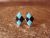 Zuni Sterling Silver Turquoise Onyx Post Earrings - Doreen Luarkie