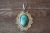 Navajo Nickel Silver Turquoise Pendant Bobby Cleveland