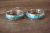 Zuni Indian Jewelry Sterling Silver Turquoise Inlay Hoop Earrings by MC