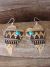 Navajo Indian Sterling Silver Turquoise Heart Dangle Earrings by Richard Singer!