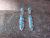 Zuni Indian Sterling Silver Turquoise Dangle Earrings by Naktewa