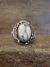Navajo Sterling Silver & White Buffalo Turquoise Ring by Morgan - Size 9