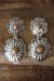Navajo Sterling Silver Orange Spiny Oyster Concho Earrings - Begay