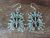 Zuni Sterling Silver & Turquoise Cluster Naja Dangle Earrings Signed Leekity