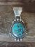 Navajo Indian Sterling Silver & Turquoise Pendant Signed Tom Lewis