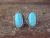 Navajo Sterling Silver Blue Opal Post Earrings by Jan Mariano