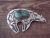 Navajo Nickel Silver Turquoise Bear Pin Signed JC